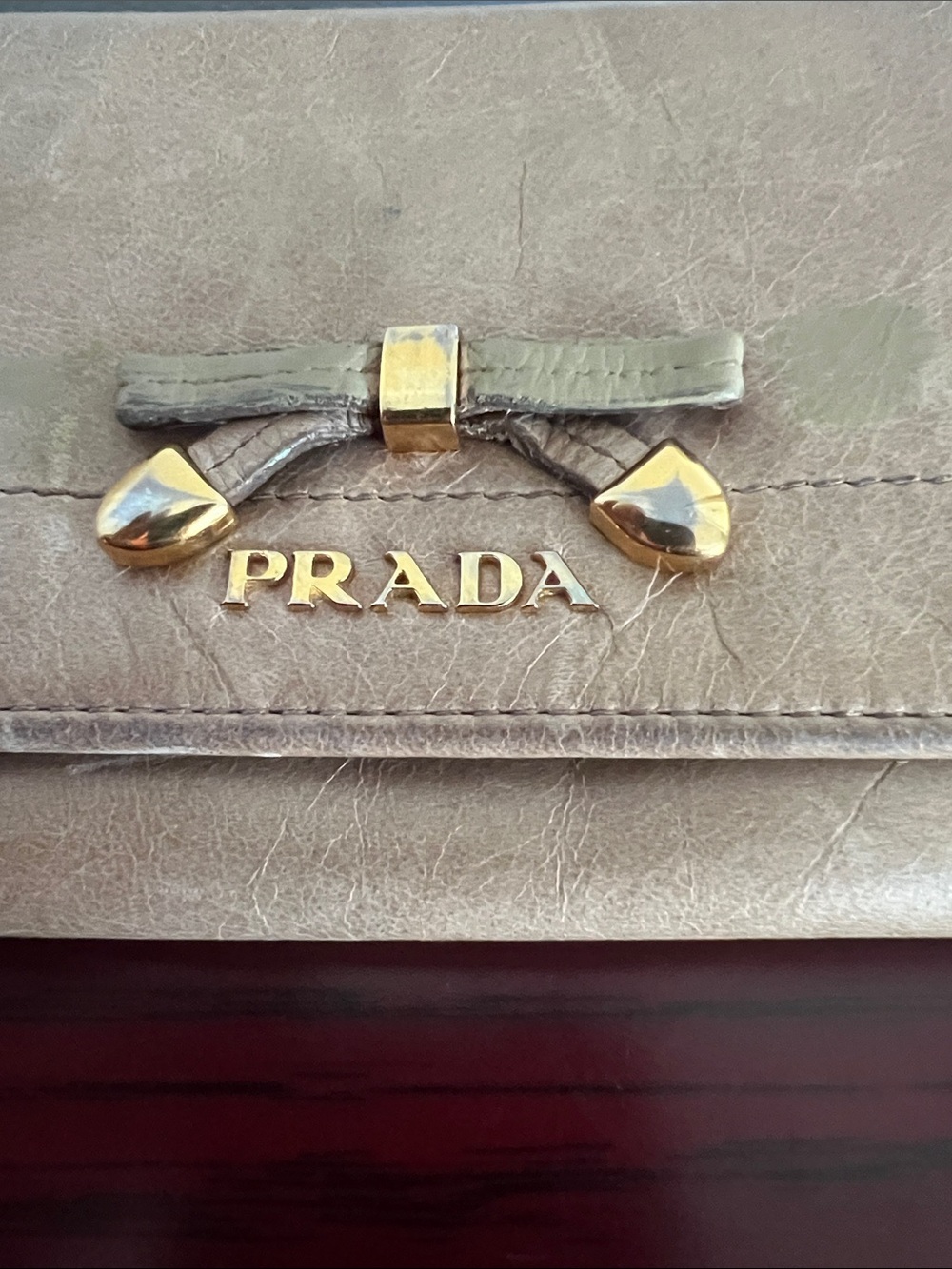 Prada Milano Taupe Leather Wallet with Gold Hardware - Picture 12 of 16